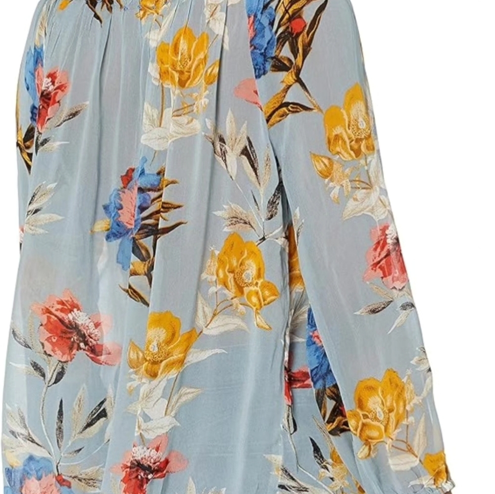 πLucky Brand - Floral, Botanical Sheer Blouse - Picture 5 of 10